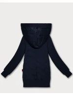 Tmavě modrá dámská mikina s kapucí z různých materiálů Goodlookin (AMG-175)