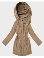 Klasyczna kurtka damska na podszewce Goodlookin ciemny beżowy (B2006-12)