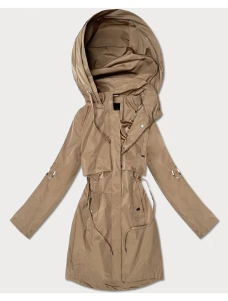 Klasyczna kurtka damska na podszewce Goodlookin ciemny beżowy (B2006-12)