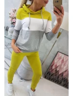 Barevná pruhovaná sada kiwi+bílá