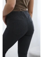 Bavlněné kalhoty s kapsami vzadu grafit