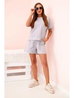 Dámský punto set s krátkými rukávy a šortkami šedý Dámský punto set s krátkými rukávy a šortkami šedý