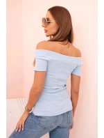 Dámská bavlněná blůza s výstřihem do V a potiskem bílá