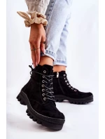 Suede Trappers S prošíváním Černé Layden Suede Trappers S prošíváním Černé Layden