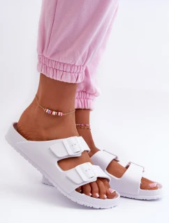 Dámské Pěnové Žabky S Sponami Bílé Luciene