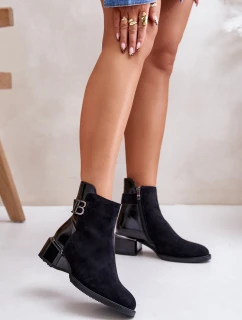 Elegantní Boty Na Podpatku Zateplené MR880-040 Černé