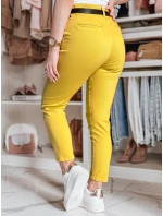 Dámské kalhoty slim fit s páskem TAIRONIK hořčicové FashionStreet UY2539