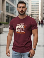 Pánské tričko VINTAGE CAR s potiskem FashionStreet maroon NX5082R