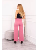 Široké kalhoty tmavě růžové Široké kalhoty tmavě růžové