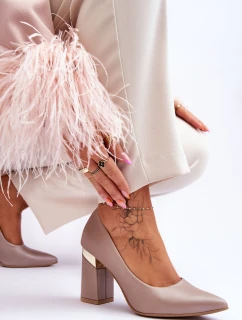 Zazoo 3117 Kožené Lodičky Beige