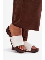 Dámské nazouváky s přezkami bílé Terissa