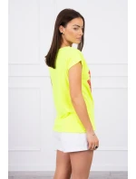 Halenka s potiskem rtů žlutá neon+červená Halenka s potiskem rtů žlutá neon+červená