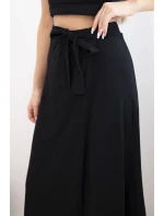 Dámská bavlněná zavinovací maxi sukně se zavazováním černá