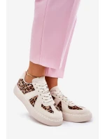 Dámské sneakers s leopardím vzorem na platformě béžové Nativira