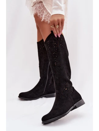 Ažurové kozačky model 224440 Step in style Ažurové kozačky model 224440 Step in style