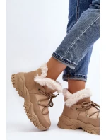 Dámské zimní boty s kožešinou v béžové barvě Cresandi Dámské zimní boty s kožešinou v béžové barvě Cresandi
