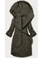 Tenký dámský přehoz přes oblečení v khaki barvě s kapucí (B8118-11) Tenký dámský přehoz přes oblečení v khaki barvě s kapucí (B8118-11)