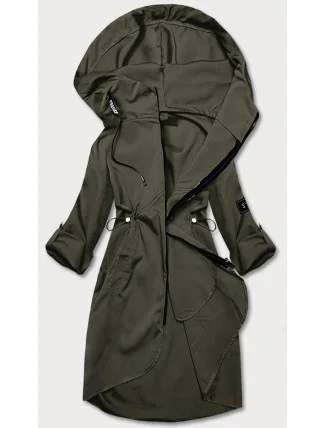 Tenký dámský přehoz přes oblečení v khaki barvě s kapucí (B8118-11) Tenký dámský přehoz přes oblečení v khaki barvě s kapucí (B8118-11)