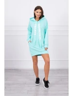 Oversize mátové šaty s kapucí Oversize mátové šaty s kapucí