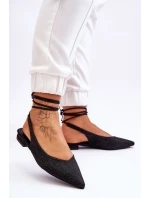 Vázané Baleríny S Kamínky Černe Mavis