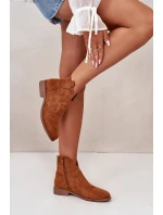 Dámské Botky S Prodyšným Designem Na Plochém Podpatku Camel S.Barski HY42-151 Dámské Botky S Prodyšným Designem Na Plochém Podpatku Camel S.Barski HY42-151