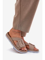 Vonné Dámské Pantofle S Dekorativní Přezkou Béžové ZAXY RR285076