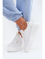 Kožené dámské tenisky na platformě Vinceza 39976 bílé