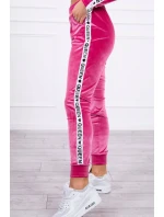 Velurová souprava s nápisem Queen fuchsia Velurová souprava s nápisem Queen fuchsia