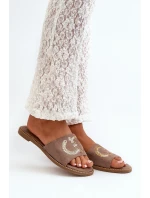 Dámské Ploché Žabky S Cekulemi S.Barski KV27-052 Hnědé