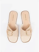 Jedinečné  nazouváky dámské hnědé na plochém podpatku