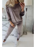 Velurová souprava Love grey