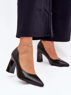 Dámské lodičky na podpatku Vinceza 62252 černé