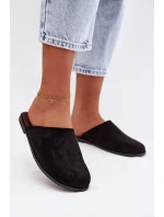 Dámské ploché nazouváky z eko semiše Černé Veronelle