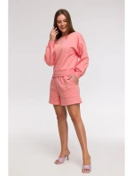 B293 Mikina s otevřenými zády - korálová