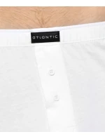 Pánské klasické boxerky s knoflíčky ATLANTIC - bílé