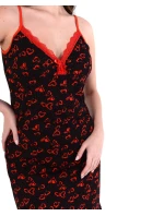 Dámská košilka 01/127 černá se srdíčky - Karol