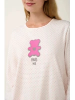 Dámské pyžamo s potiskem 21932 Světle růžová s ecru - Vamp