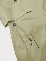 Jednoduchý béžový kabát s odepínací kapucí Glakate (LU98028#)