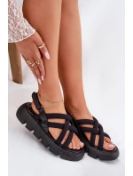 Dámské sandály na platformě se pásky černé Filamira Dámské sandály na platformě se pásky černé Filamira