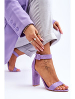 Semišové sandály na vysokém podpatku fialove Jacqueline