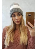 Fleecová čepice Bojana K265 šedá+bílá Fleecová čepice Bojana K265 šedá+bílá