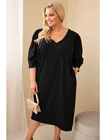 Dámské šaty Plus Size s kapsami černá