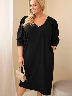 Dámské šaty Plus Size s kapsami černá