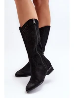 Zazoo 3403 Prosklené Dámské Botky S Nízkým Podpatkem Hnědé