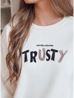 Dámská oversize mikina s výšivkou SOFTRUS ecru FashionStreet BY1411