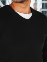 Pánský černý svetr s výstřihem FashionStreet WX2314