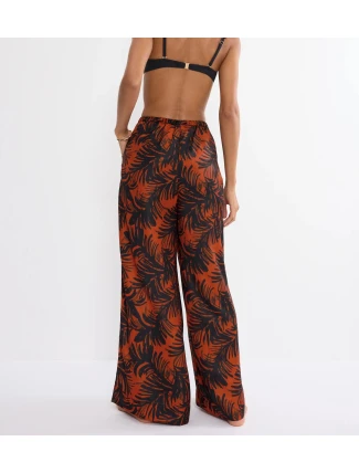 Summer Satin Trousers - BROWN - TRIUMPH BROWN - TRIUMPH