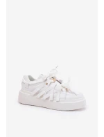 Eko Kožené Tenisky Na Platformě Bílé Penolle