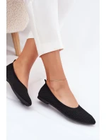 Síťované Textilní Baleríny Dámské Černé Sarina