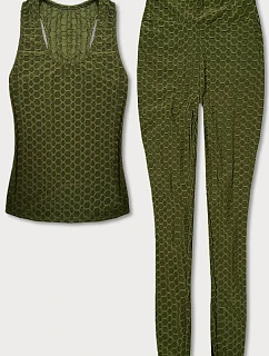 Sportovní set topu a legín olivový (YW88037-7)